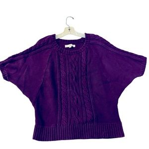 Vivid Purple Size XL Cable Knit Sweater by LOFT